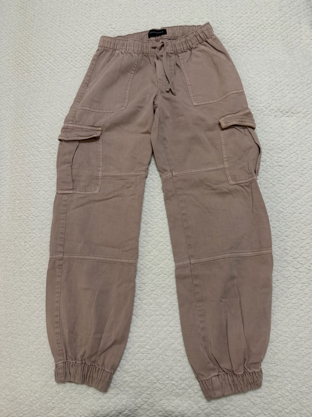 Baggy High-Rise Cinched Cargo Taupe Pants Women’s Size Small - Picture 2 of 9